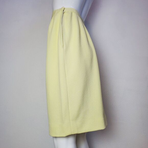 Vintage 60s Pastel Yellow Pencil Skirt - Picture 1 of 6